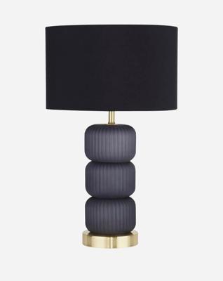 Searchlight SchemerlampTablu blauw en goud met zwarte kap - EU60441