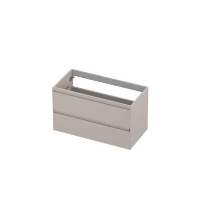 INK - Onderkast 2 Laden Greeploos Gelakt 45gr - 900x450x520 Mm - Mat Kasjmier Grijs