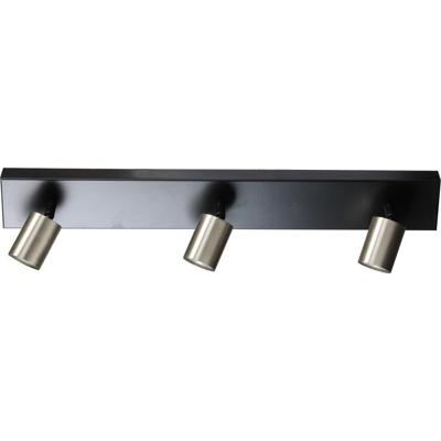 Masterlight Zwarte plafondlampBounce met 3 nikkel spots - 5491-05-37-70-3