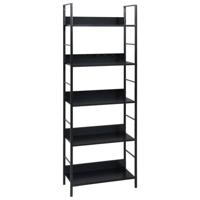 Boekenkast met 5 schappen 60x27,6x158,5 cm bewerkt hout zwart - thumbnail