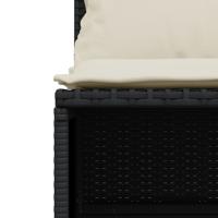 5-delige Loungeset met kussens poly rattan zwart - thumbnail
