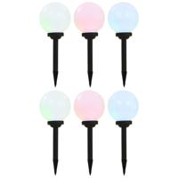VidaXL Solarlampen 6 st led rond 20 cm rgb - thumbnail