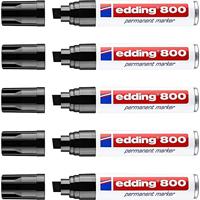 Permanente markeerstift Edding 800 Zwart (5 Stuks) - thumbnail
