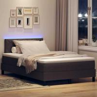 Boxspring bed met matras Donkerbruin 120 x 200 cm Stof - thumbnail