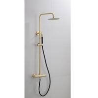 Opbouw Regendouche Set BWS Gold Pro Thermostatisch Staaf Handdouche Mat Goud 20 cm - thumbnail