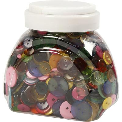 Creativ Company Knopen, d 12+18+20 mm, diverse kleuren, 800 stuk/ 1 doos - thumbnail