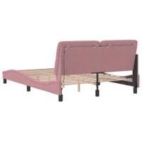 Bedframe met LED-verlichting fluweel roze 140x200 cm - thumbnail