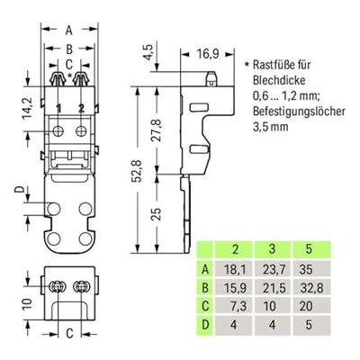 WAGO 221-523 Montagemateriaal 50 stuk(s)