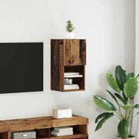 Wandgemonteerde TV Kast Oud Hout 30,5 x 30 x 60 cm Bewerkt hout - thumbnail