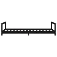 Kinderbedframe 90x190 cm massief grenenhout zwart - thumbnail