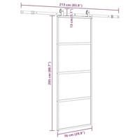Schuifdeur met beslagset 76x205 cm gehard glas zwart - thumbnail