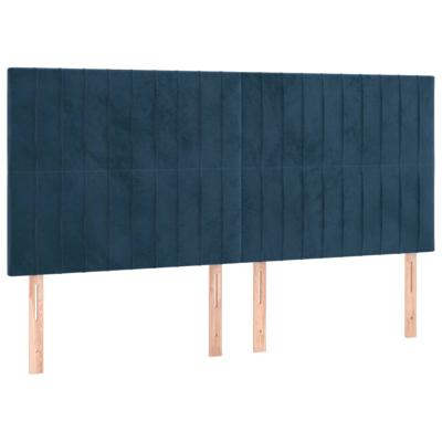 Hoofdborden 4 st 90x5x78/88 cm fluweel donkerblauw