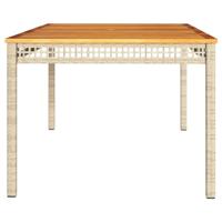 Tuintafel 180x90x75 cm poly rattan en acaciahout beige - thumbnail