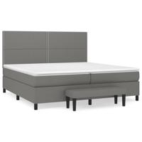 Boxspring met matras stof donkergrijs 200x200 cm - thumbnail