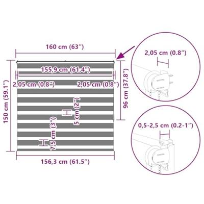 VidaXL Zebra rolgordijn 160x150 cm stofbreedte 155,9cm polyester wit VidaXL Zebra rolgordijn 160x150 cm stofbreedte 155,9cm polyester wit