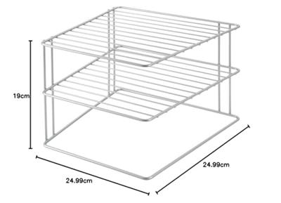 Metaltex space line bordenrek 2 etages 25x25x19 cm zilver