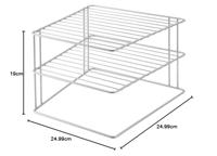 Metaltex space line bordenrek 2 etages 25x25x19 cm zilver - thumbnail