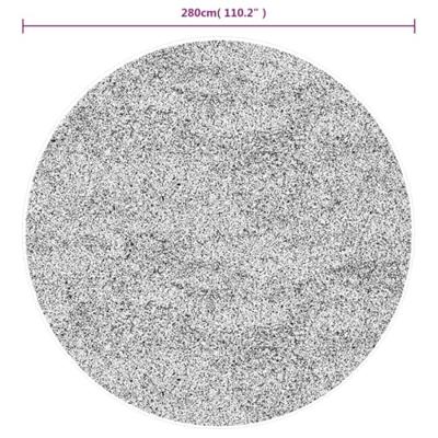 Vloerkleed shaggy hoogpolig modern 280 cm zwart en crme