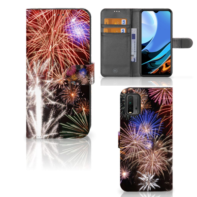 Xiaomi Redmi 9T | Poco M3 | Wallet Case | met Pasjes | Vuurwerk