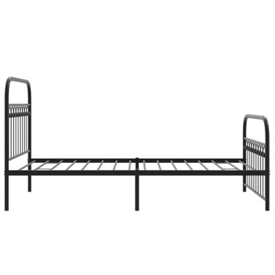 Bedframe met hoofd- en voeteneinde metaal zwart 107x203 cm
