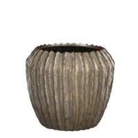 Mica Decorations Noma Bloempot - 24x24x21 cm - Keramiek - Brons - thumbnail