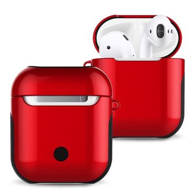 Gelakt PC Bluetooth koptelefoon Case anti-verloren opbergtas voor Apple AirPods 1/2 (rood)