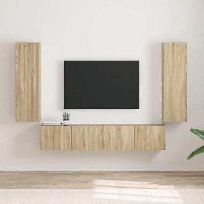 TV Wandkast 2 pcs Sonoma 30 x 31 x 100 cm Bewerkt hout