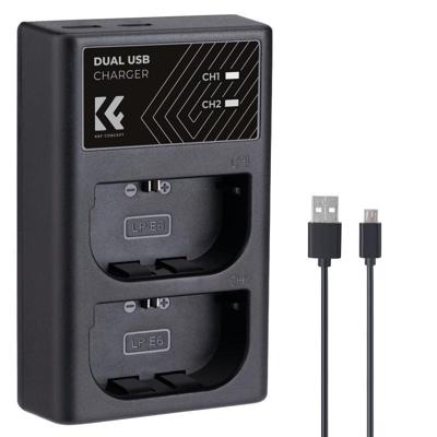 K&F Concept LP-E6NH Dual Battery Charger USB-C