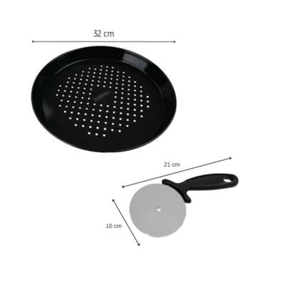 Geperforeerde pizzaplaat en wielset - FACKELMANN PROFESIONAL - 32 cm