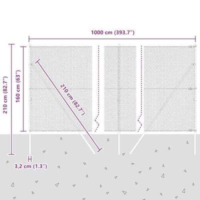 VidaXL Afrasteringspaal groen 10 x 1,6 m (25 mm gaas) staal en pvc