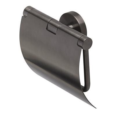 Geesa Nemox toiletrolhouder met klep brushed black metal