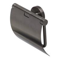 Toiletrolhouder Geesa Nemox met Klep Geborsteld Zwart - thumbnail