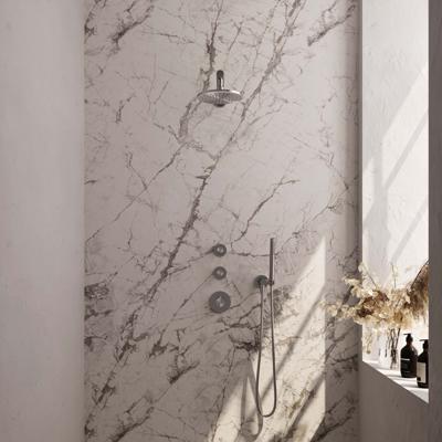 Brauer Brushed Carving Thermostatische Regendoucheset Inbouw - Hoofddouche 20 cm - Rechte Wandarm - Handdouche Staaf - Doucheslang - Wandaansluitbocht - Rvs