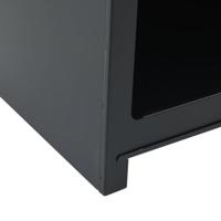 VidaXL Buitenhaard met houtopslag torenontwerp staal zwart - thumbnail