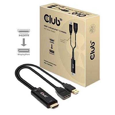 CLUB3D HDMI 2.0 TO DISPLAYPORT 1.2 4K60HZ HDR M/F ACTIVE ADAPTER Zwart