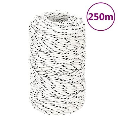 VidaXL Boottouw gevlochten 2 mm x 250 m polyester wit VidaXL Boottouw gevlochten 2 mm x 250 m polyester wit