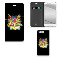 Huawei P10 Plus Magnet Case Cat Color - thumbnail