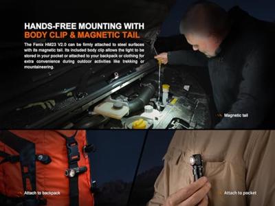 Fenix Light HM23 V2.0 Hoofdlamp LED werkt op batterijen