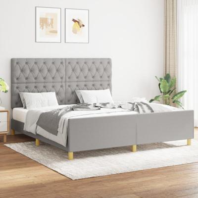 Bedframe zonder matras stof lichtgrijs 160x200 cm