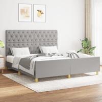 Bedframe zonder matras stof lichtgrijs 160x200 cm - thumbnail