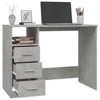 Bureau met lades 102x50x76 cm bewerkt hout betongrijs - thumbnail