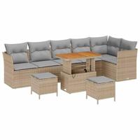 Tuinbankenset 8 pcs Beige poly rattan - thumbnail