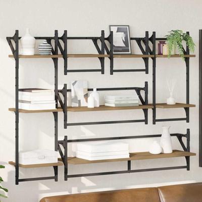 Wandplankenset met plank 6 pcs Artisan Eiken 100 x 25 x 30 cm