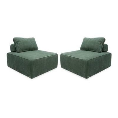sweeek - Fauteuil voor modulaire bank ribfluweel (set van 2)