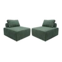 sweeek - Fauteuil voor modulaire bank ribfluweel (set van 2) - thumbnail