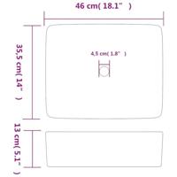 Opzetwasbak rechthoekig 46x35,5x13 cm keramiek meerkleurig - thumbnail