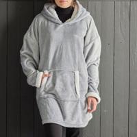 Fleece geruit sweatshirt - TODAY - Lange mouwen en zak - 70 x 87 cm - Grijs - thumbnail