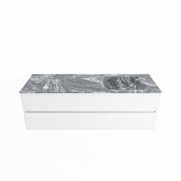 MONDIAZ VICA-DLUX 150cm badmeubel onderkast Talc 2 lades. Inbouw wastafel CLOUD rechts zonder kraangat, kleur Lava. - thumbnail