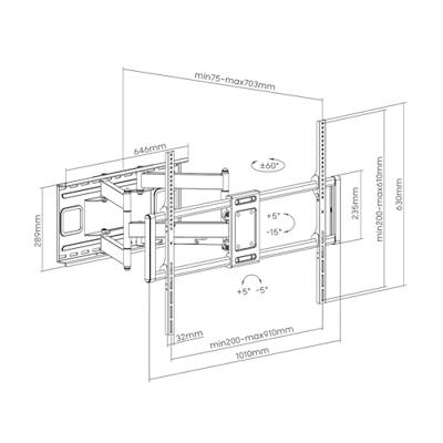Schermtafel Support Aisens WT120TSLE-163 60" 120 kg