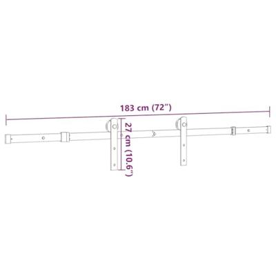 VidaXL Doos met onderdelen voor schuifdeur 183 cm staal zwart